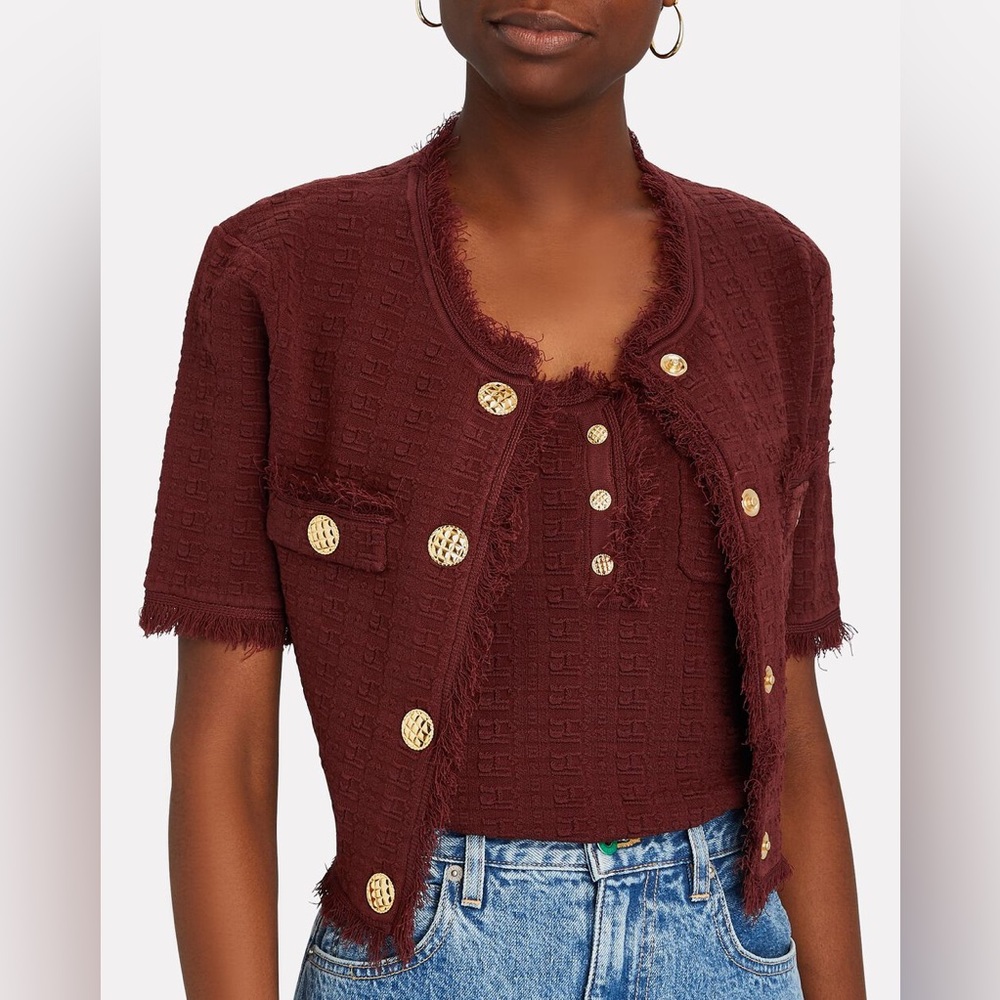 NWT $350 Ronny Kobo Kavan Textured Knit Jacket Cardigan Sweater